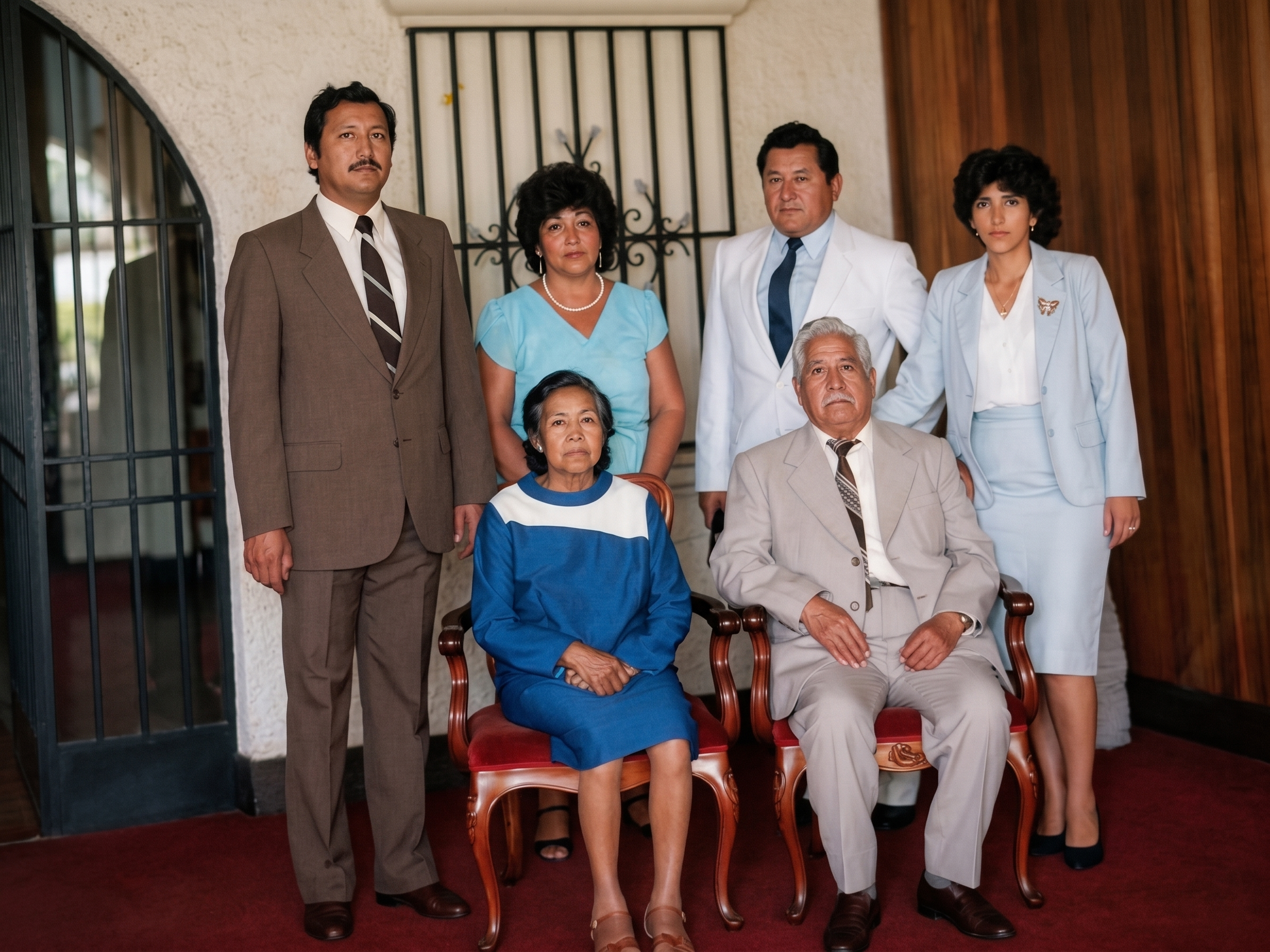 Charito, Grover y la familia el día de la boda